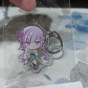 Cute Mad Anime Girl In A Kimono Keychain Or Handbag Accessories Charm
